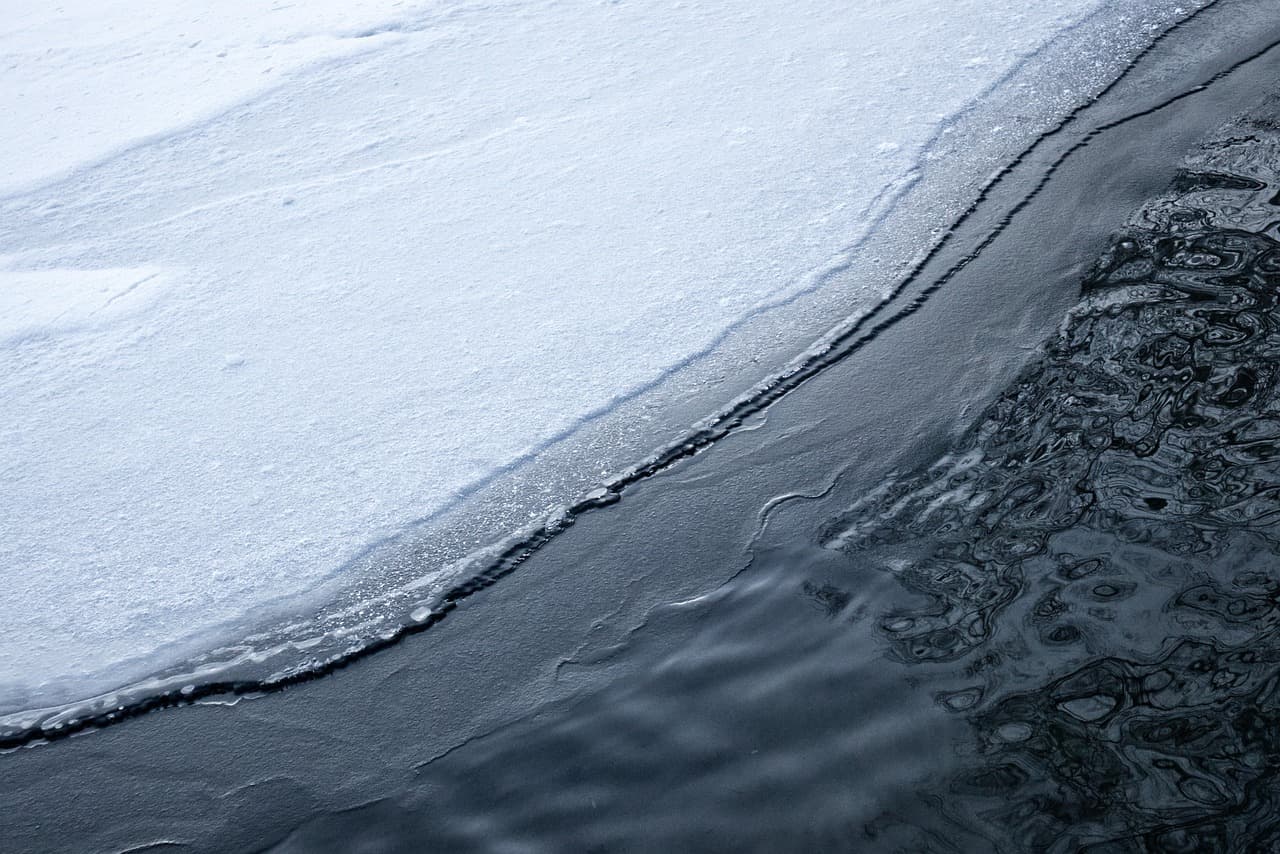 Frozen lake in winter, Finland